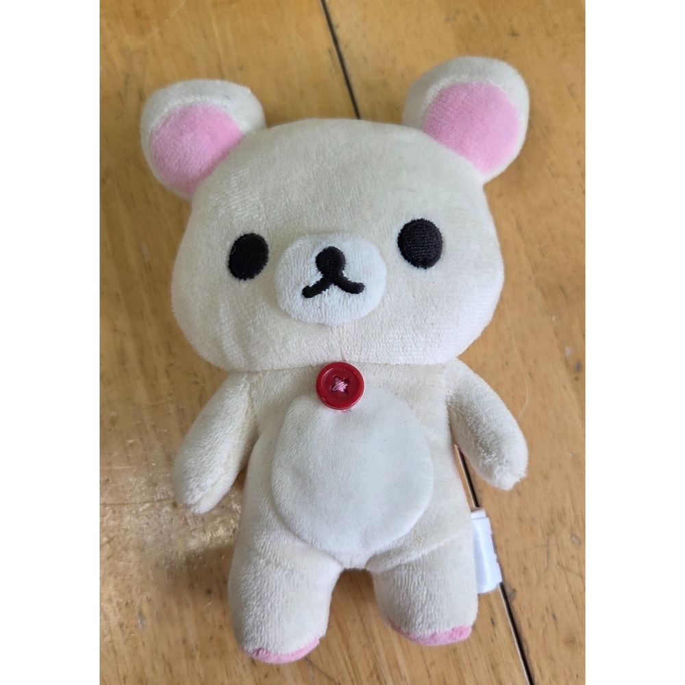 Dream Korilakkuma San- X Mischievous White Bear Cub plush Red Button 6 inch 2013